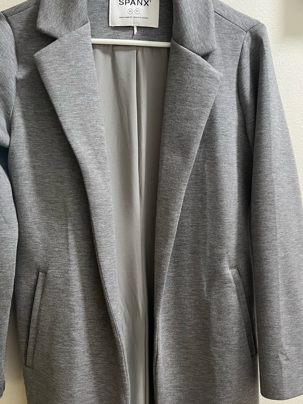 SPANX Light Gray Open-Front Ponte Blazer
